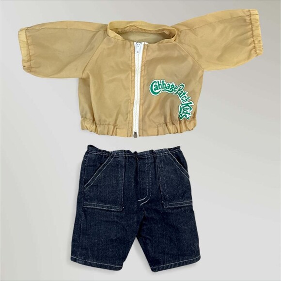 Vintage Cabbage Patch Kids CPK Yellow Zip Up Jacket and Blue Jeans Pants - Picture 2 of 7